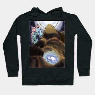 The celestial dragon takes care of his white cat while he sleeps Hoodie